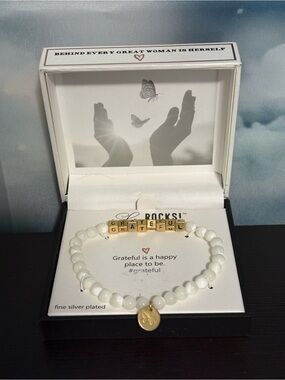 Unwritten She Rocks grateful stretch bracelet fine silver plated.  New in box.